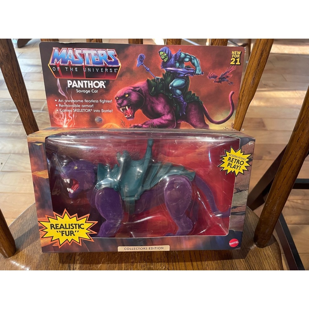 2021 Masters of the Universe Origins FLOCKED PANTHOR Figure SAVAGE CAT NIB